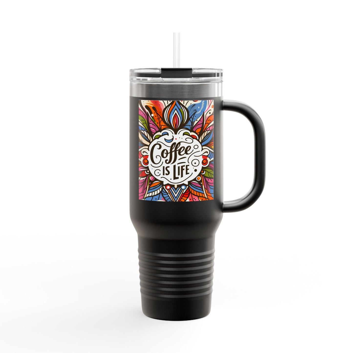 Coffe is life Travel Mug, 40oz Modern Style Insulated Coffee Cup