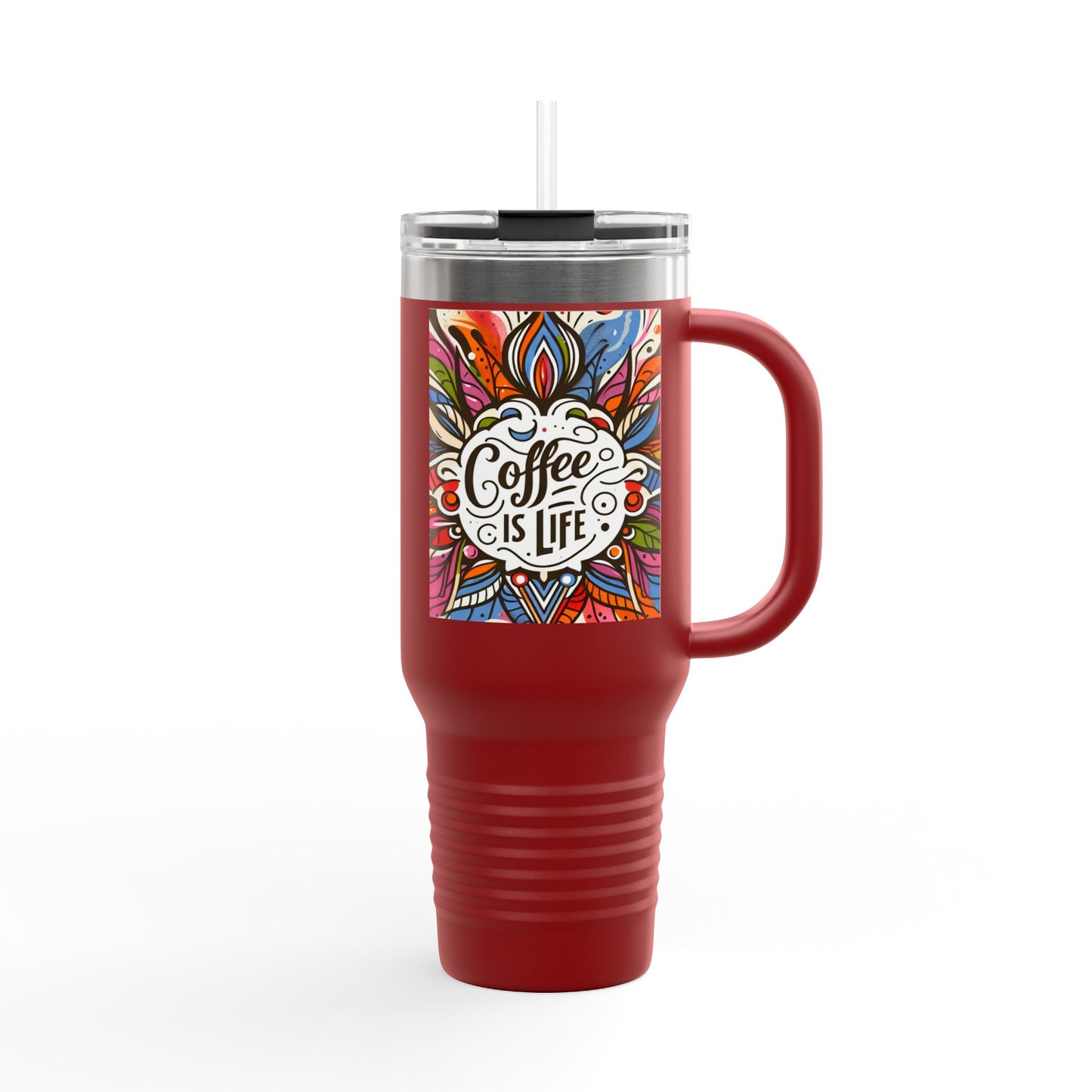 Coffe is life Travel Mug, 40oz Modern Style Insulated Coffee Cup