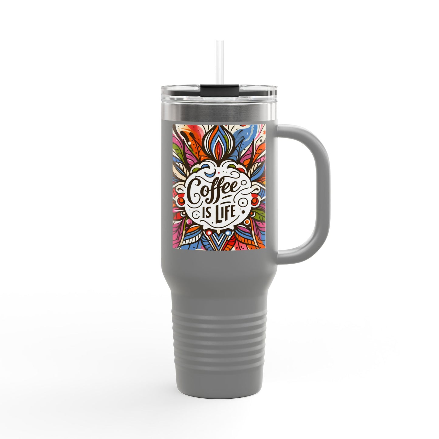 Coffe is life Travel Mug, 40oz Modern Style Insulated Coffee Cup
