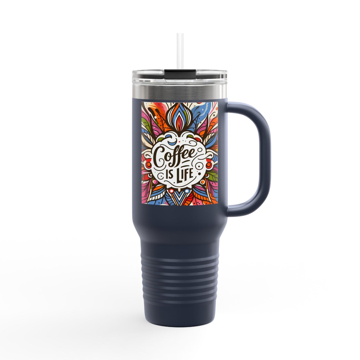 Coffe is life Travel Mug, 40oz Modern Style Insulated Coffee Cup