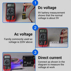 Digital Multimeter AC DC Voltmeter Ammeter Ohmmeter Volt Tester Meter XL830L USA thumbnail 12