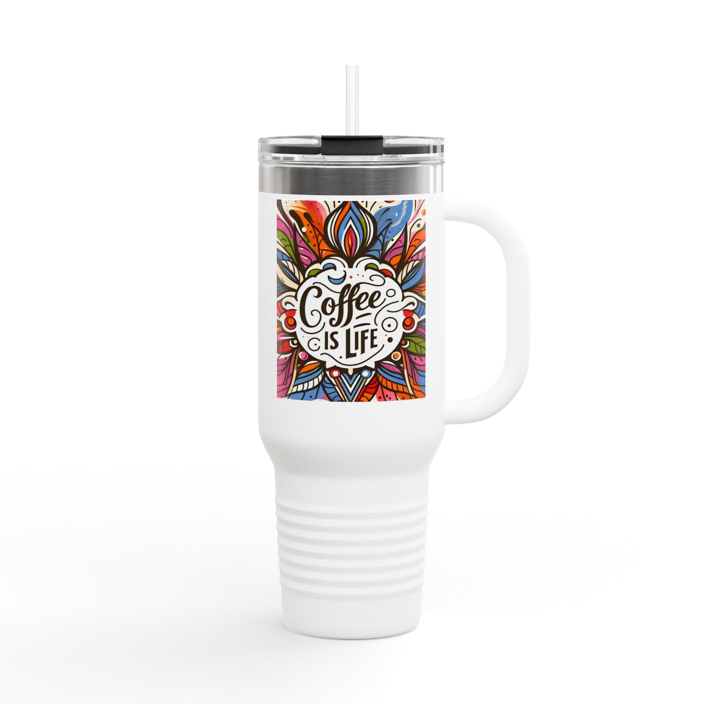 Coffe is life Travel Mug, 40oz Modern Style Insulated Coffee Cup