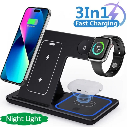 3-in-1 Ambient LED Fast Wireless Charging Stand