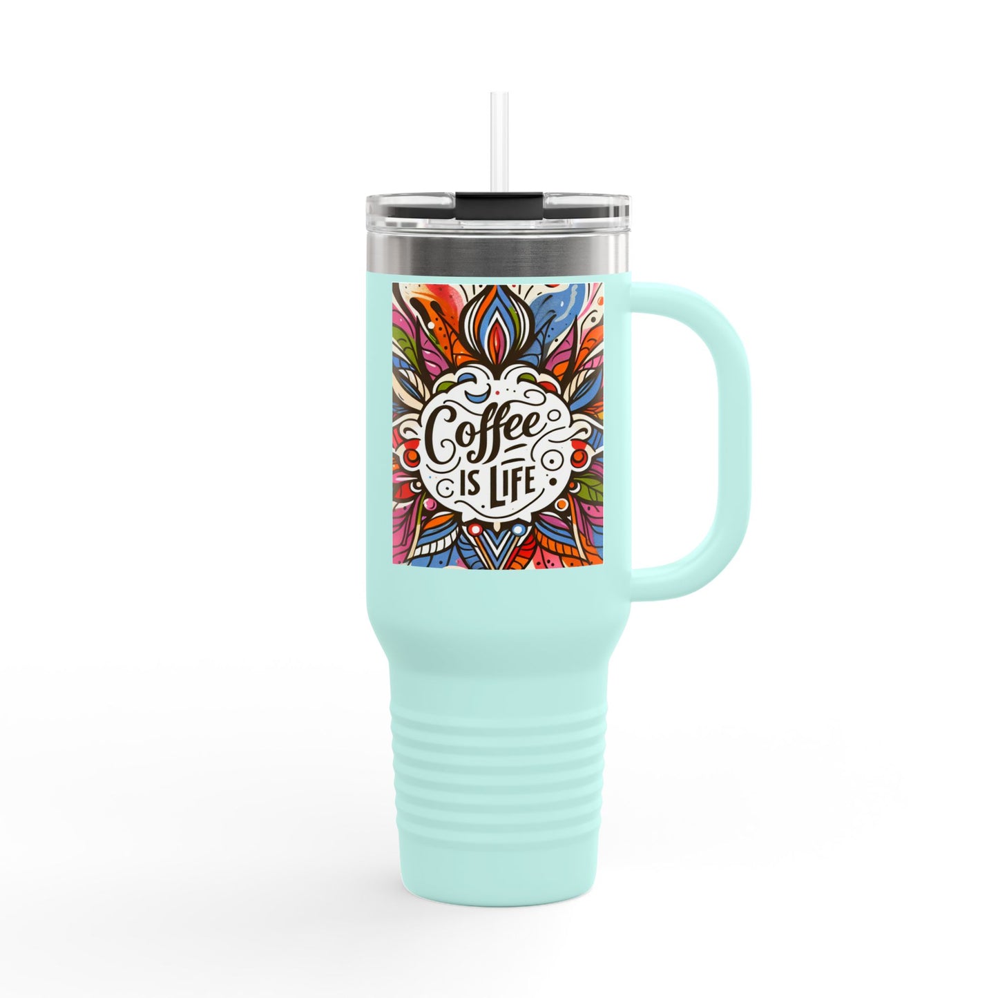 Coffe is life Travel Mug, 40oz Modern Style Insulated Coffee Cup