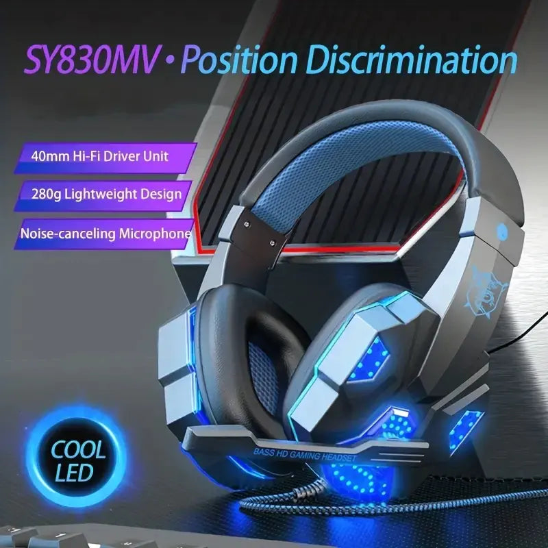 SY830 Wired Gaming Headset with LED Backlight and Mic