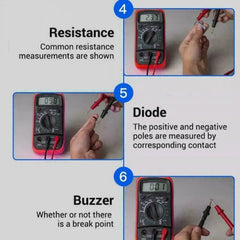 Digital Multimeter AC DC Voltmeter Ammeter Ohmmeter Volt Tester Meter XL830L USA thumbnail 5