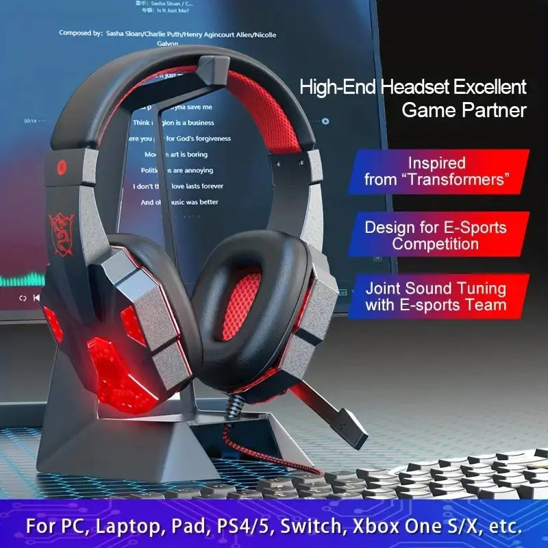 SY830 Wired Gaming Headset with LED Backlight and Mic