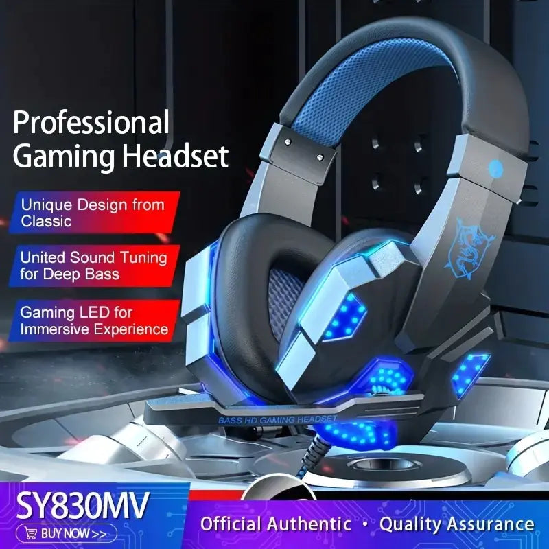 SY830 Wired Gaming Headset with LED Backlight and Mic
